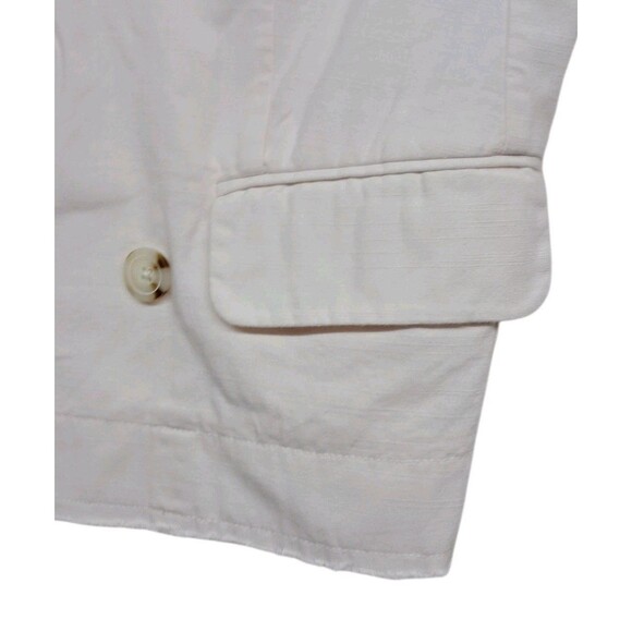 Anthropologie Pilcro Fray Hem Blazer Jacket Womens XS Ivory Pink Double Breasted - Picture 6 of 12